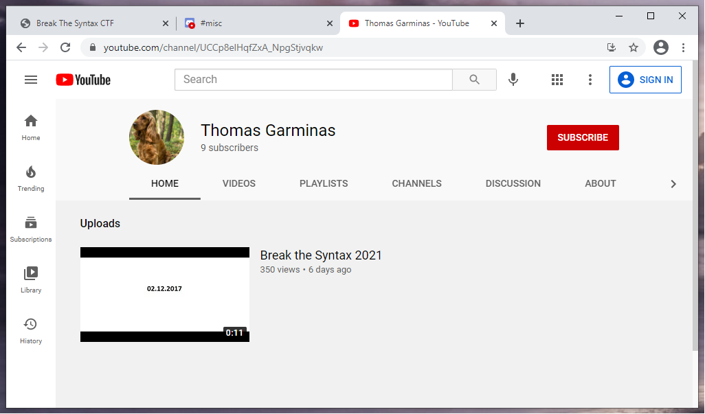 Thomas Garminas - Youtube channel