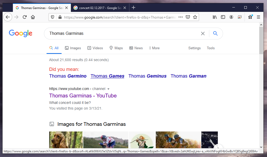 Google Thomas Garminas - Firefox