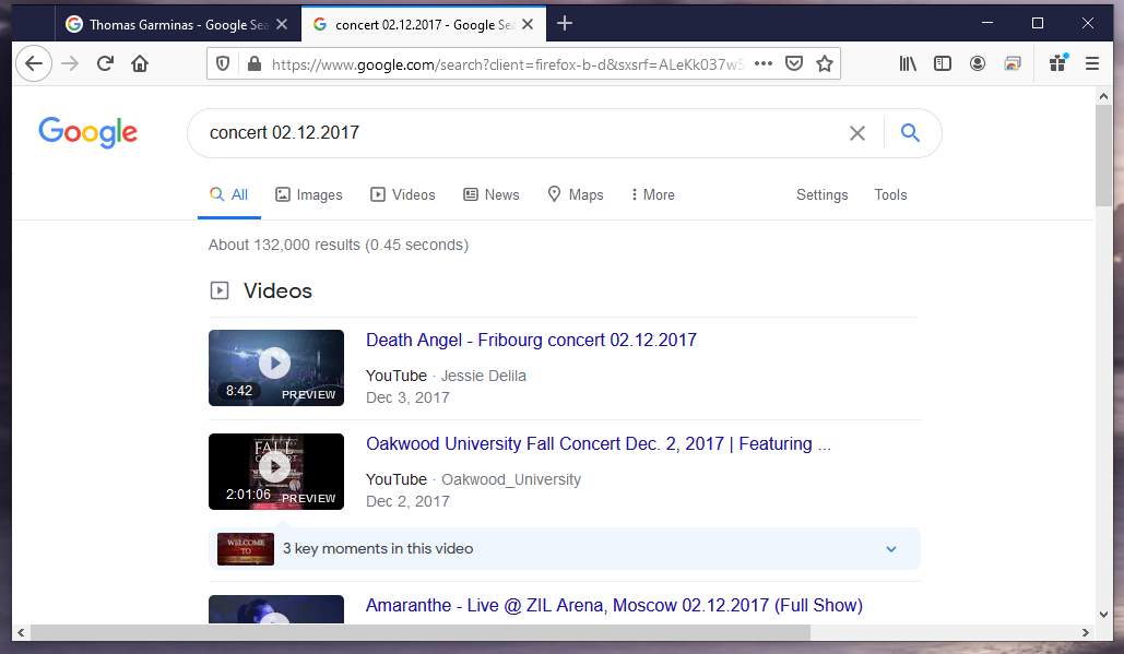 Google concert 02.12.2017 - Firefox